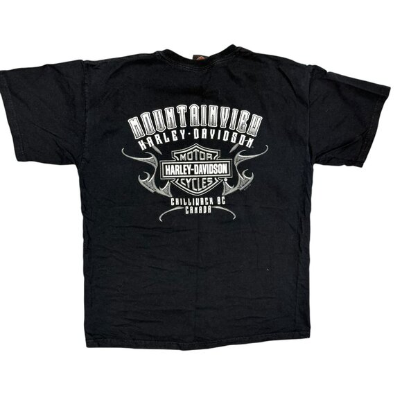 Vintage Harley Davidson Motorcycles TShirt Chilliwack BC Canada Black Large - Picture 2 of 5